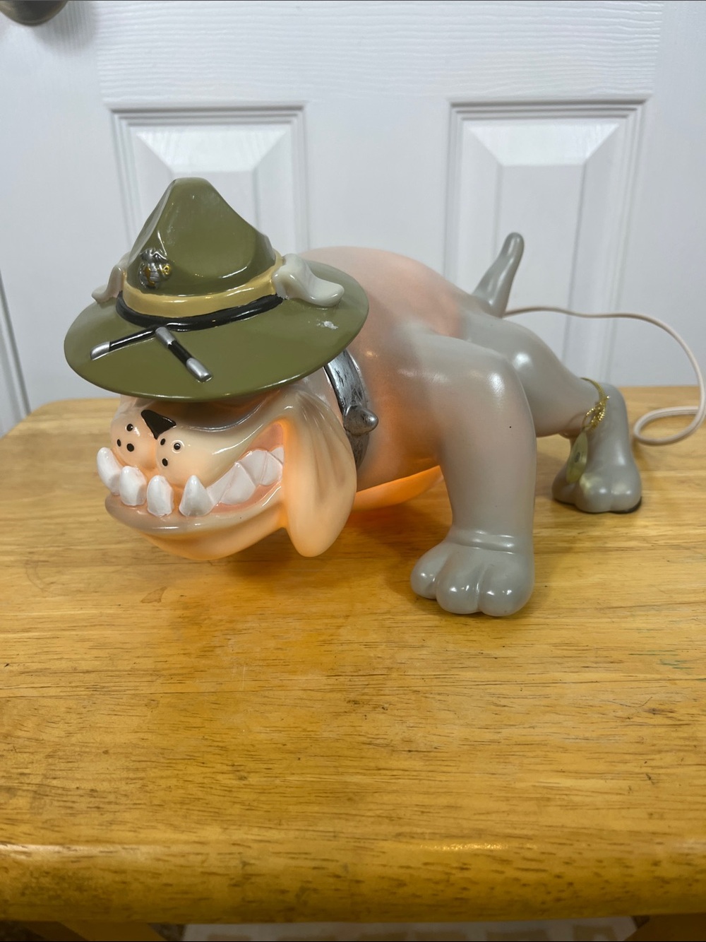NWT Rare Bradford Exchange USMC Marines Devil Dog Spike Bulldog light blow mold